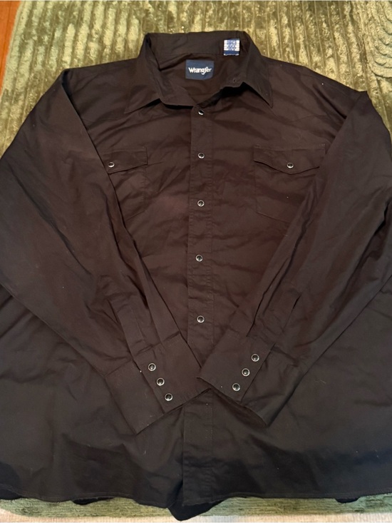 Wrangler Other - Men’s Wrangler Black Long-Sleeve Button-Down Western Shirt with snaps Size 3X